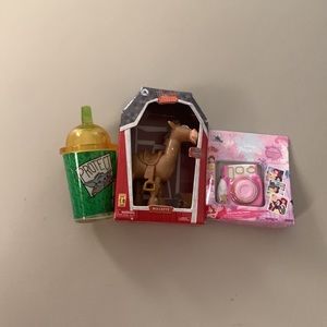 Bullseye from ToyStory,princess camera,baby yoda drink